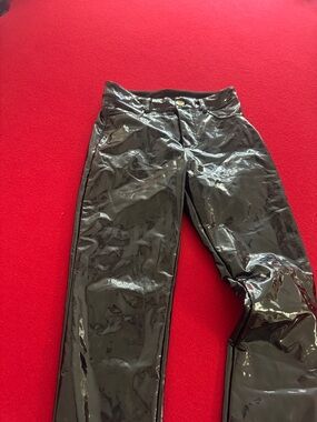 Black Patent Vinyl Pants